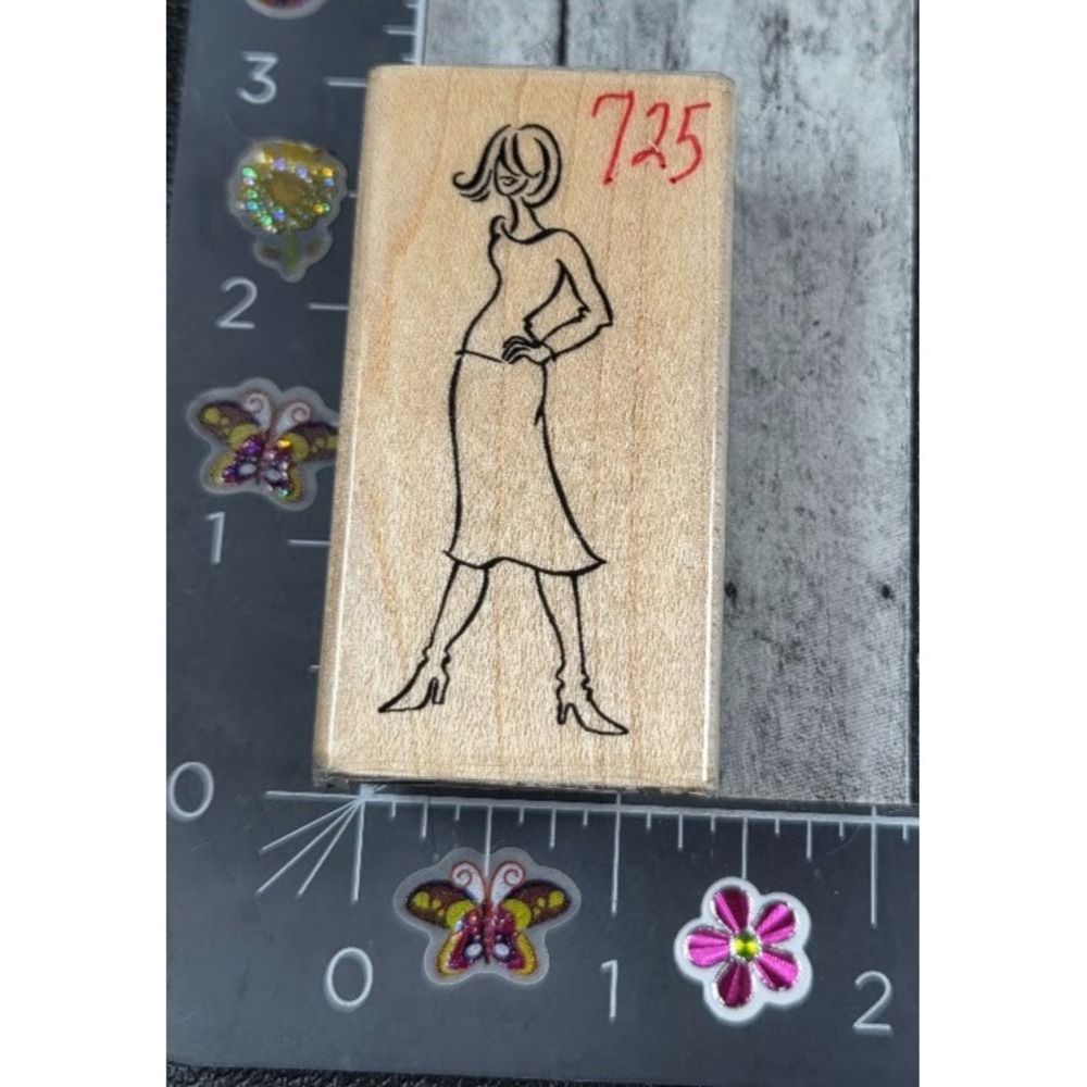 Stampendous Fashion Frenzy Meg L119 Woman Skirt Rubber Stamp #R5